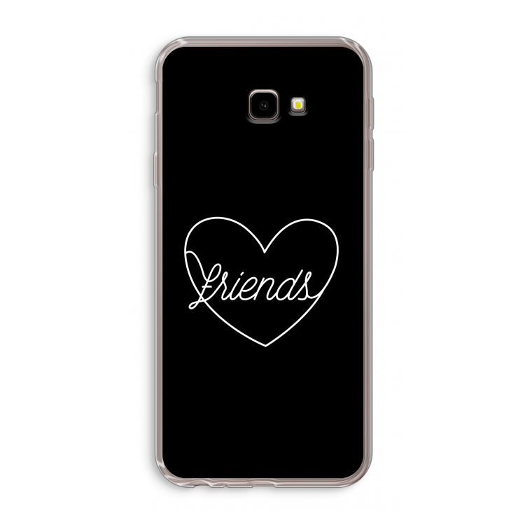 Friends heart black: Samsung Galaxy J4 Plus Transparant Hoesje