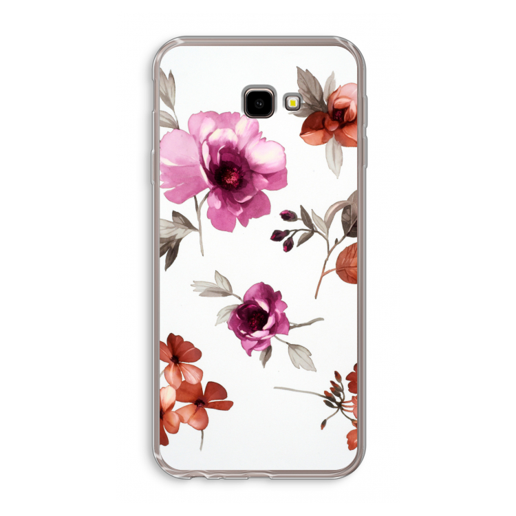 Geschilderde bloemen: Samsung Galaxy J4 Plus Transparant Hoesje