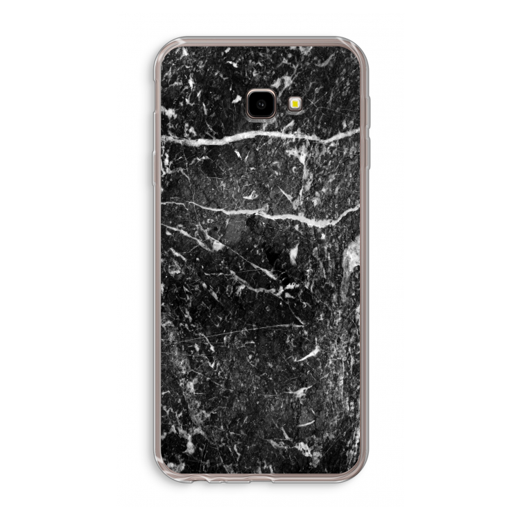 Zwart marmer: Samsung Galaxy J4 Plus Transparant Hoesje