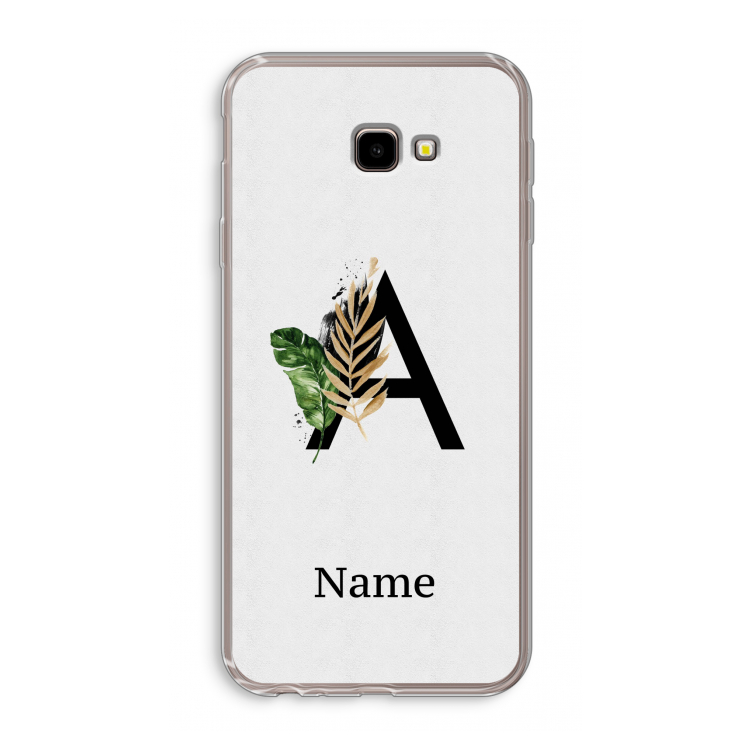 Charcoal Flora: Samsung Galaxy J4 Plus Transparant Hoesje