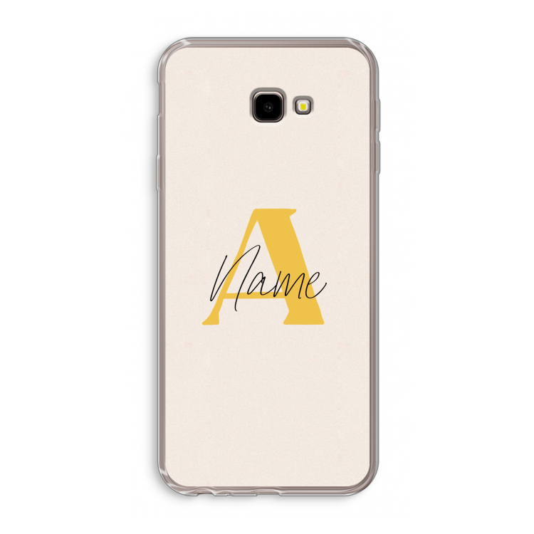 Amber Script: Samsung Galaxy J4 Plus Transparant Hoesje