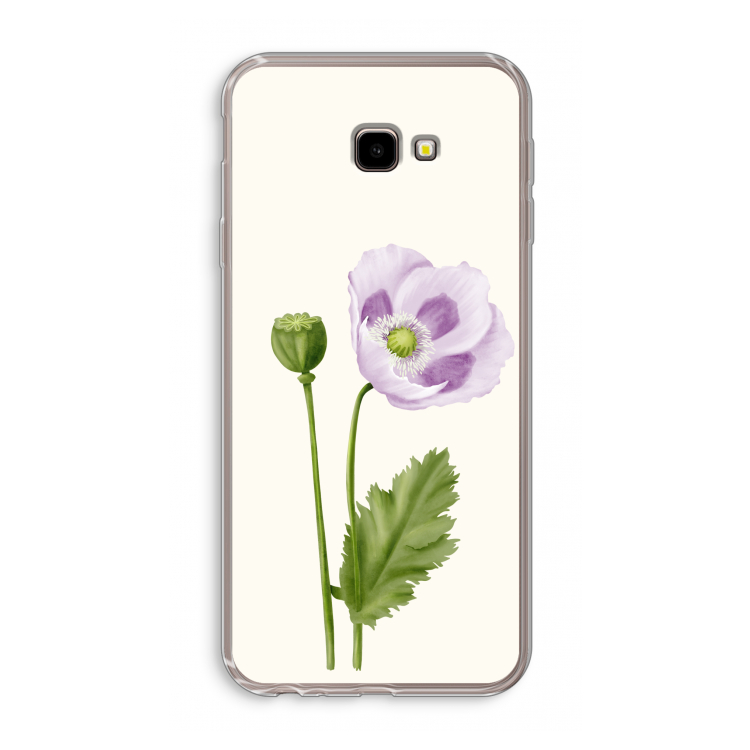 Purple poppy: Samsung Galaxy J4 Plus Transparant Hoesje