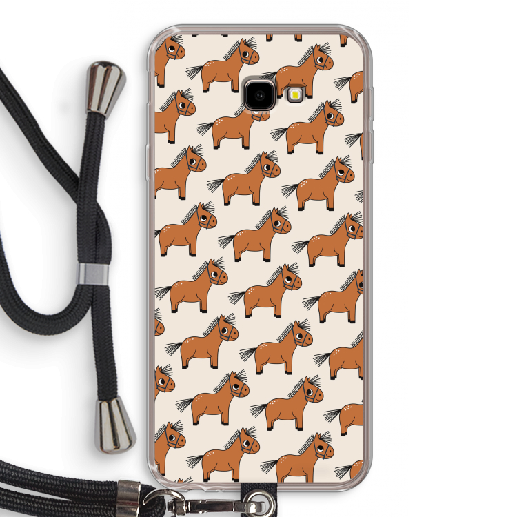 Pony: Samsung Galaxy J4 Plus Transparant Hoesje met koord