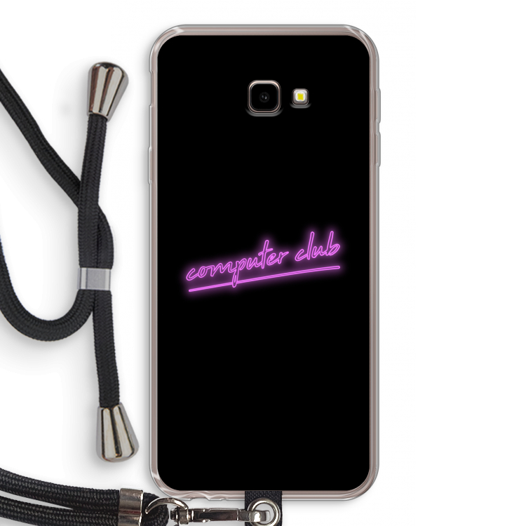 Vice Black: Samsung Galaxy J4 Plus Transparant Hoesje met koord
