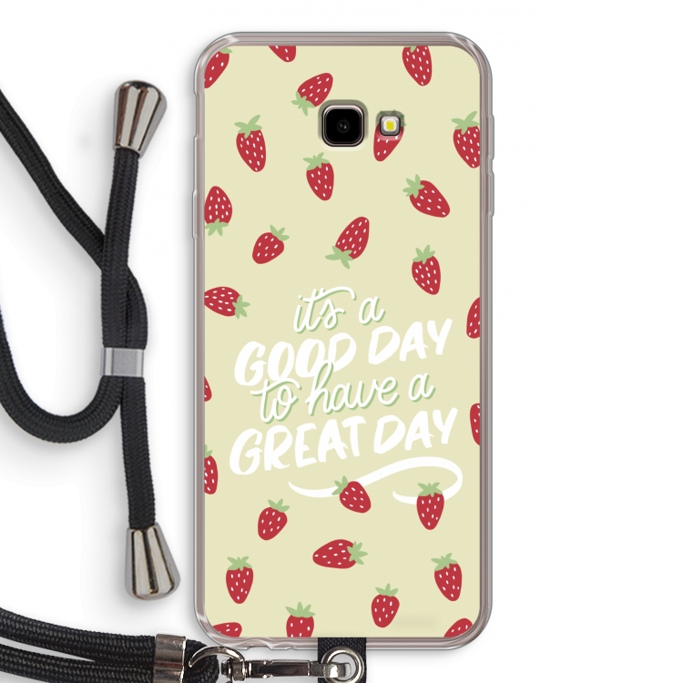 Don't forget to have a great day: Samsung Galaxy J4 Plus Transparant Hoesje met koord