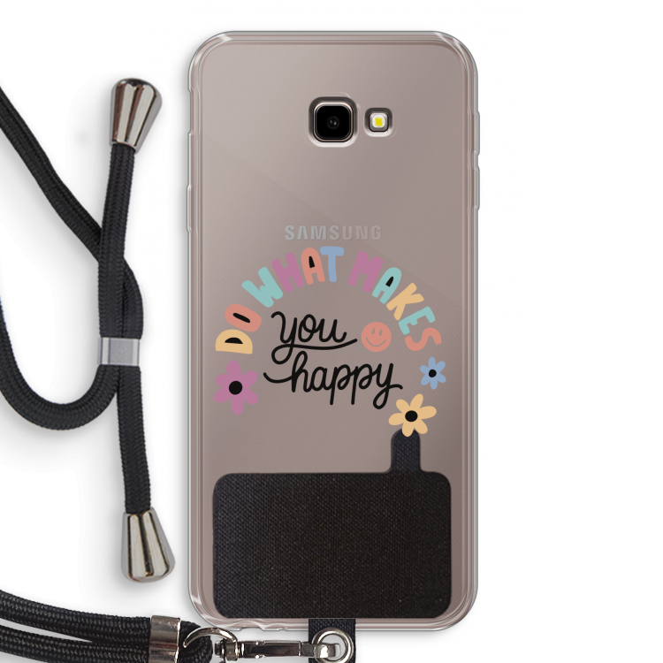 Happy days: Samsung Galaxy J4 Plus Transparant Hoesje met koord