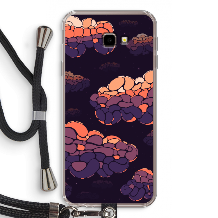 Patroon Wolken: Samsung Galaxy J4 Plus Transparant Hoesje met koord