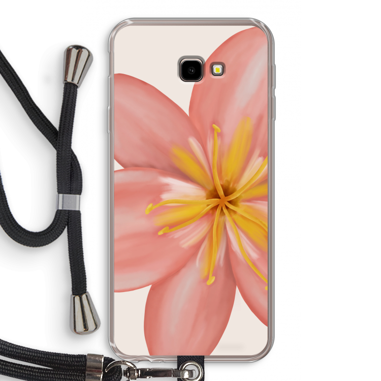 Pink Ellila Flower: Samsung Galaxy J4 Plus Transparant Hoesje met koord