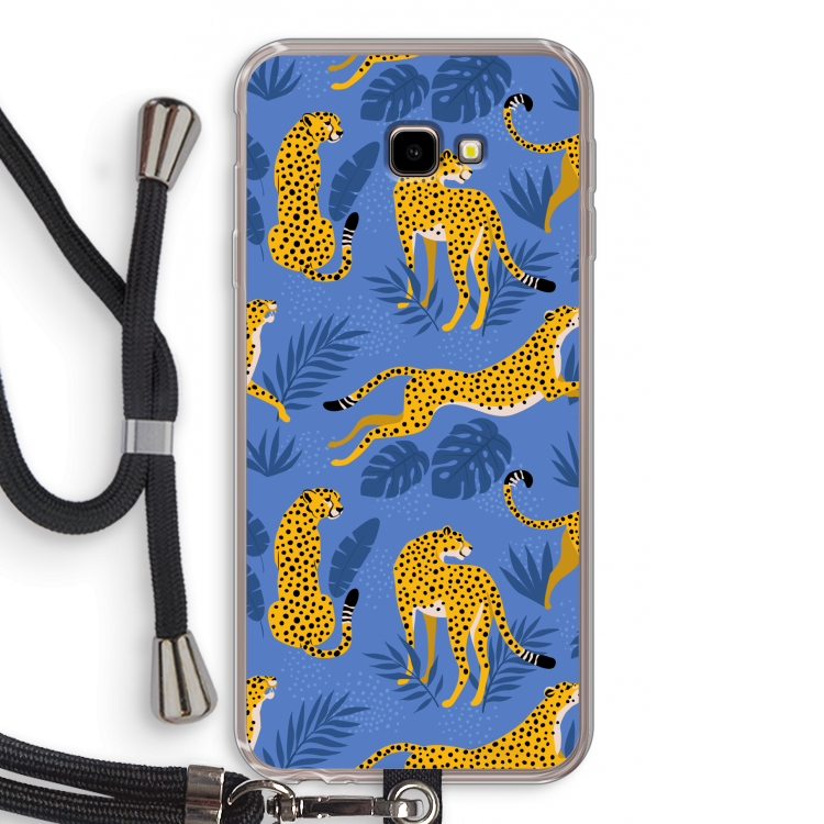 Luipaard: Samsung Galaxy J4 Plus Transparant Hoesje met koord