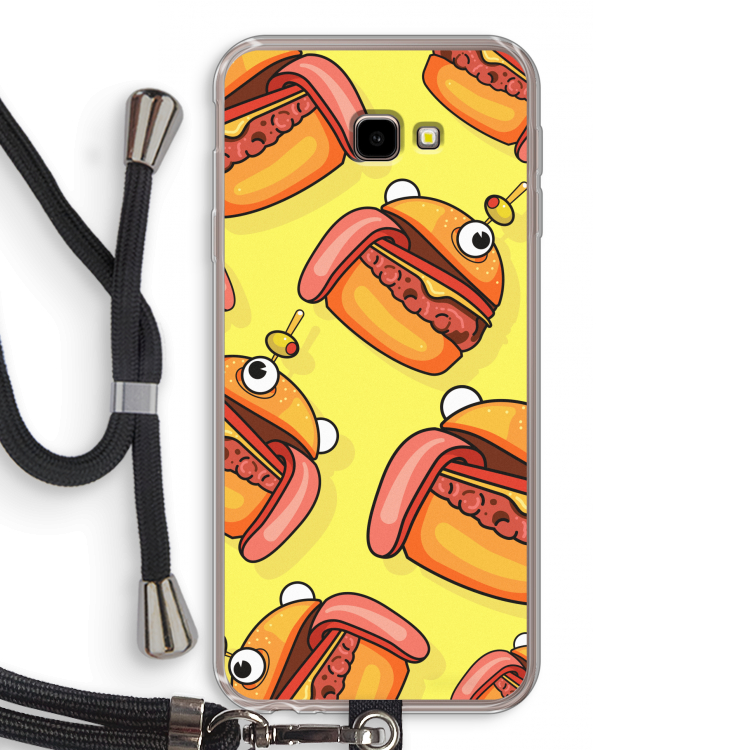 Hamburger: Samsung Galaxy J4 Plus Transparant Hoesje met koord