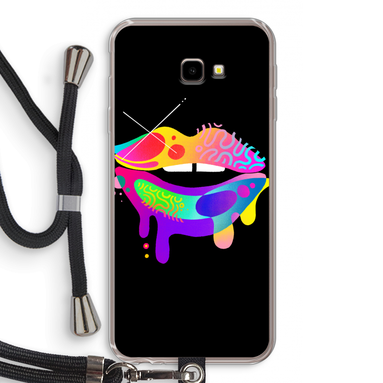Lip Palette: Samsung Galaxy J4 Plus Transparant Hoesje met koord