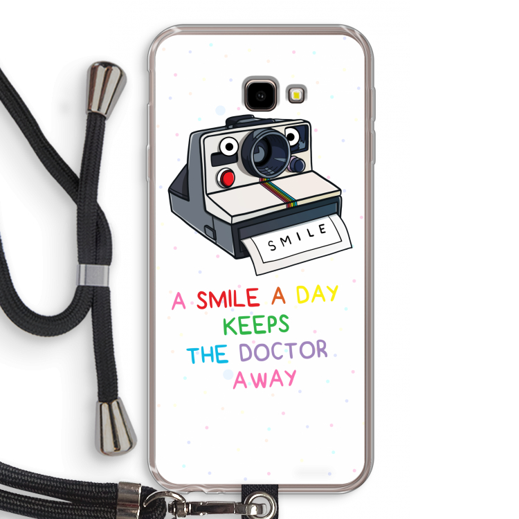 Smile: Samsung Galaxy J4 Plus Transparant Hoesje met koord
