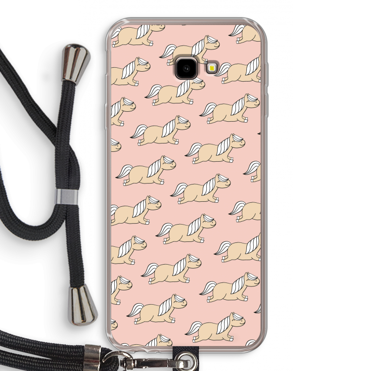 Ponys: Samsung Galaxy J4 Plus Transparant Hoesje met koord
