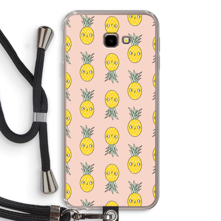 Ananas: Samsung Galaxy J4 Plus Transparant Hoesje met koord