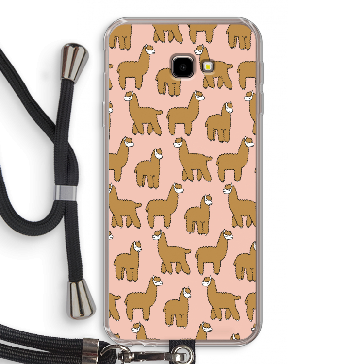 Alpacas: Samsung Galaxy J4 Plus Transparant Hoesje met koord