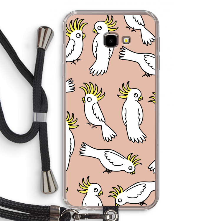 Papegaai: Samsung Galaxy J4 Plus Transparant Hoesje met koord