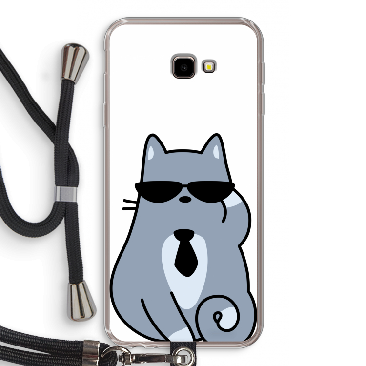 Cool cat: Samsung Galaxy J4 Plus Transparant Hoesje met koord