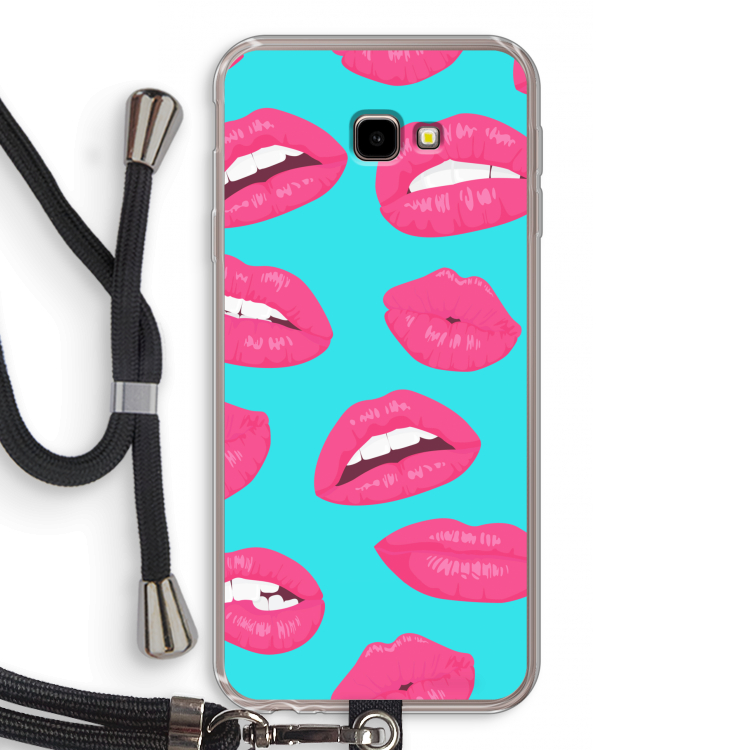 Bite my lip: Samsung Galaxy J4 Plus Transparant Hoesje met koord