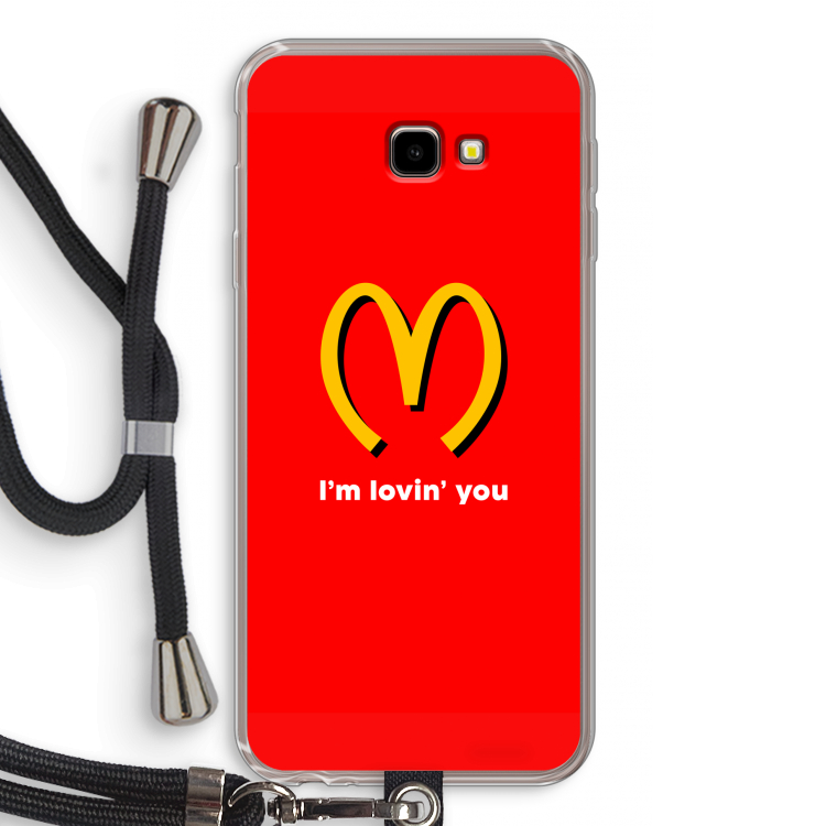 I'm lovin' you: Samsung Galaxy J4 Plus Transparant Hoesje met koord