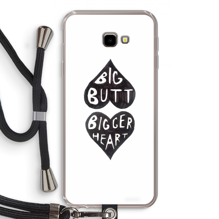 Big butt bigger heart: Samsung Galaxy J4 Plus Transparant Hoesje met koord