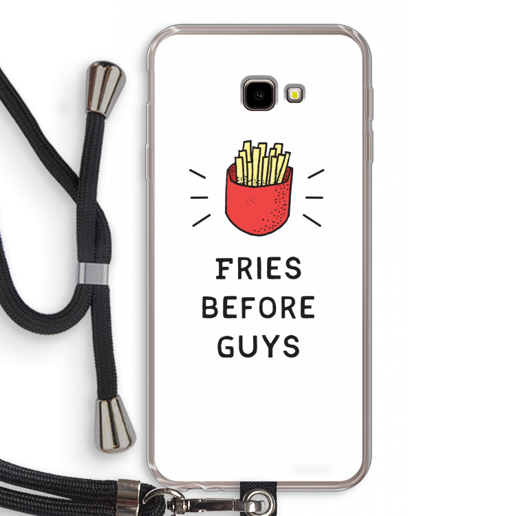 Fries before guys: Samsung Galaxy J4 Plus Transparant Hoesje met koord