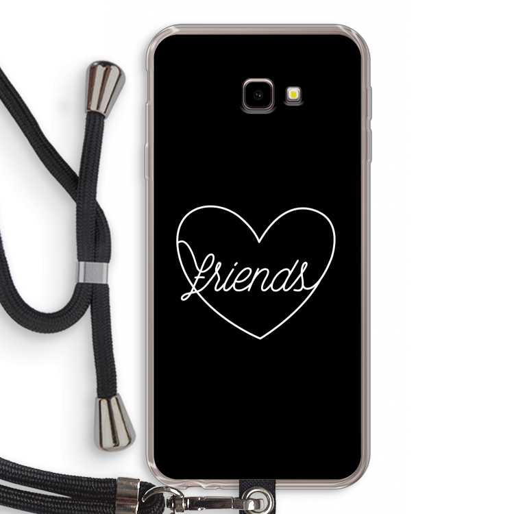 Friends heart black: Samsung Galaxy J4 Plus Transparant Hoesje met koord