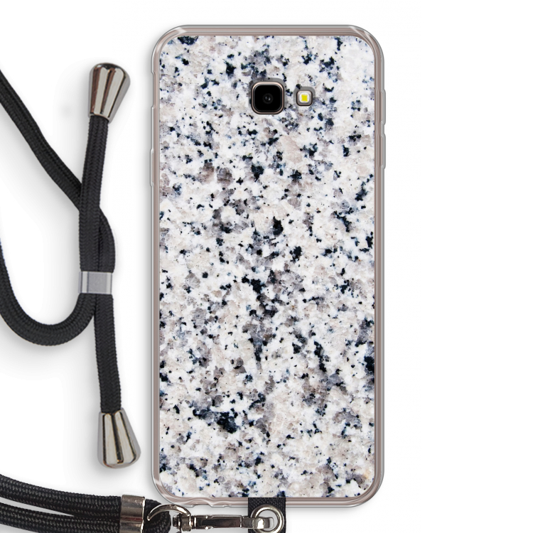 Gespikkelde marmer: Samsung Galaxy J4 Plus Transparant Hoesje met koord