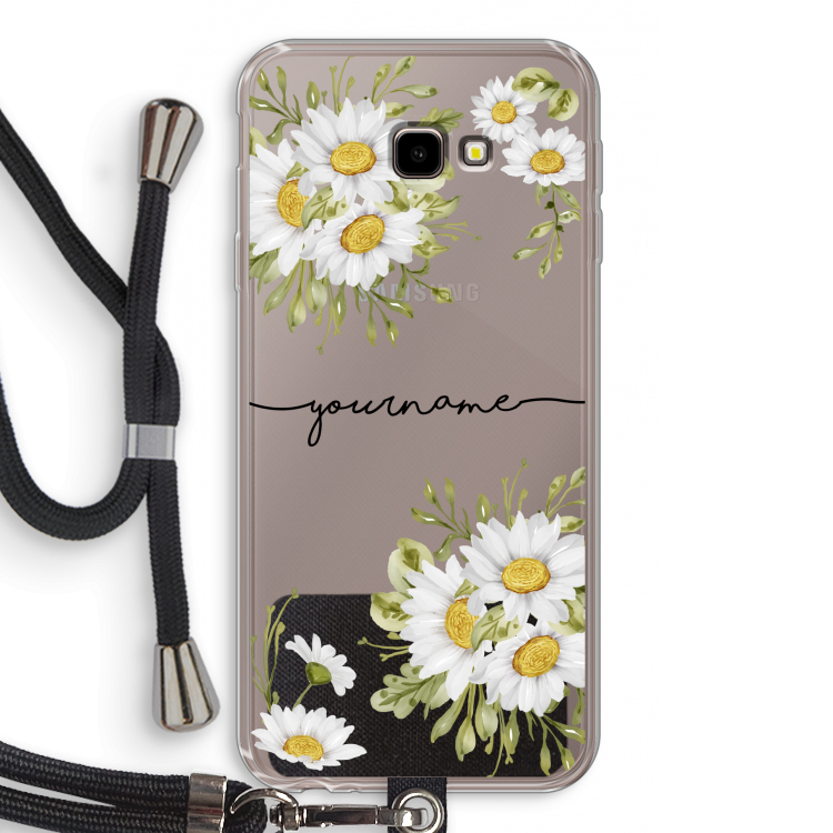Daisies: Samsung Galaxy J4 Plus Transparant Hoesje met koord