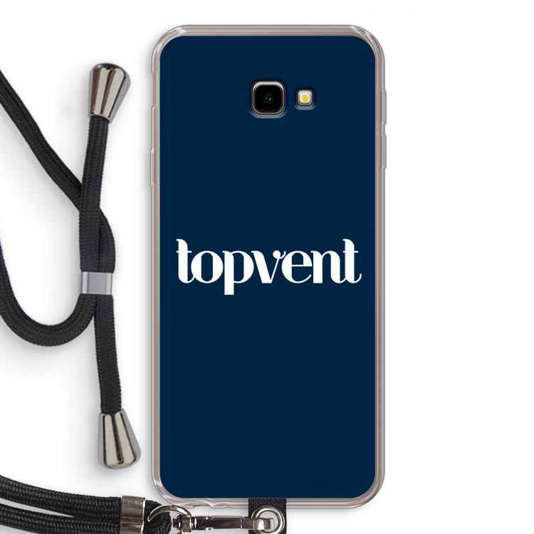Topvent Navy: Samsung Galaxy J4 Plus Transparant Hoesje met koord