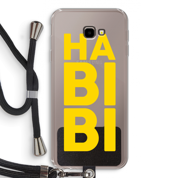 Habibi Blue: Samsung Galaxy J4 Plus Transparant Hoesje met koord