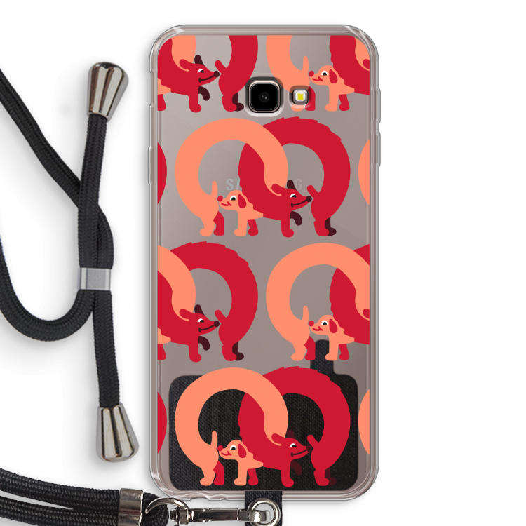 Dogs: Samsung Galaxy J4 Plus Transparant Hoesje met koord