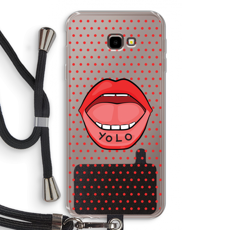 Yolo Denise: Samsung Galaxy J4 Plus Transparant Hoesje met koord