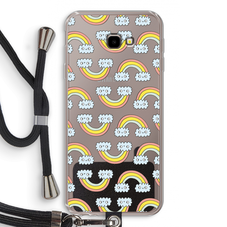 Regenboog: Samsung Galaxy J4 Plus Transparant Hoesje met koord