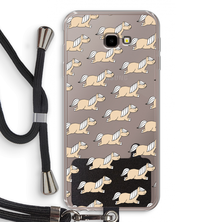 Ponys: Samsung Galaxy J4 Plus Transparant Hoesje met koord