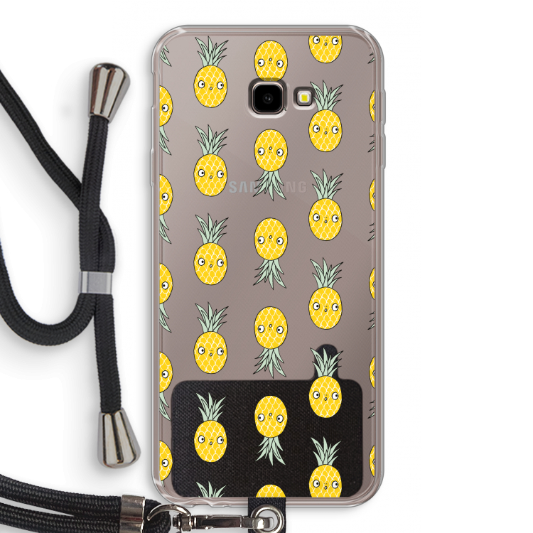 Ananas: Samsung Galaxy J4 Plus Transparant Hoesje met koord