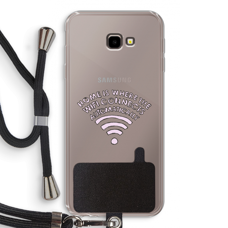 Home Is Where The Wifi Is: Samsung Galaxy J4 Plus Transparant Hoesje met koord
