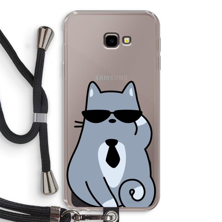Cool cat: Samsung Galaxy J4 Plus Transparant Hoesje met koord