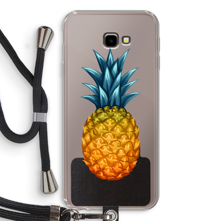 Grote ananas: Samsung Galaxy J4 Plus Transparant Hoesje met koord
