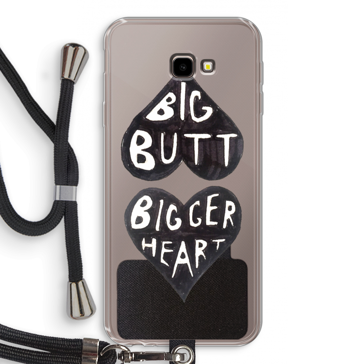Big butt bigger heart: Samsung Galaxy J4 Plus Transparant Hoesje met koord