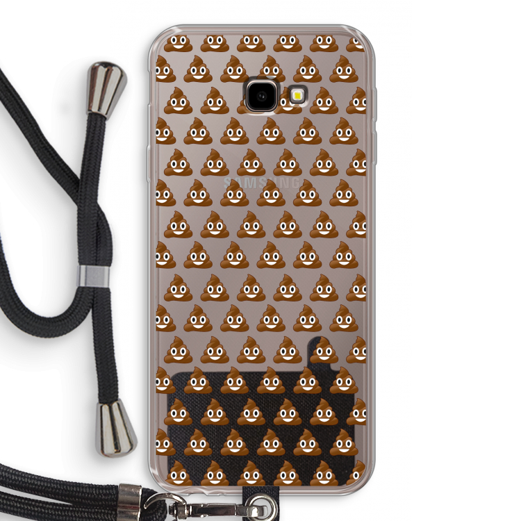 Poop emoji: Samsung Galaxy J4 Plus Transparant Hoesje met koord