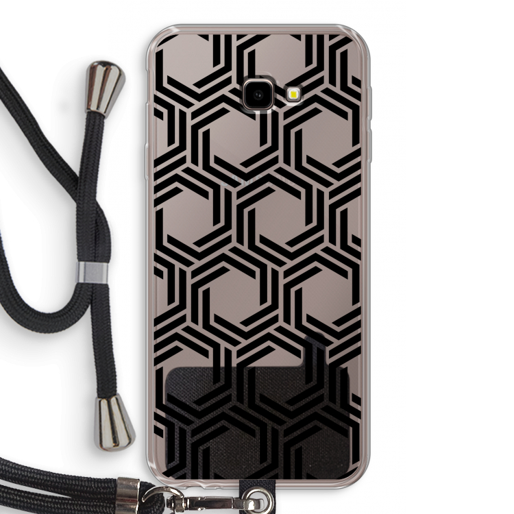 Geometrisch patroon: Samsung Galaxy J4 Plus Transparant Hoesje met koord