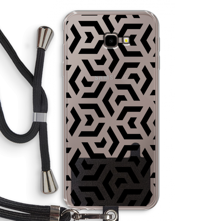Crazy pattern: Samsung Galaxy J4 Plus Transparant Hoesje met koord