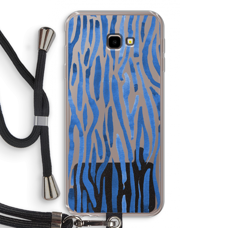 Blauwe nerven: Samsung Galaxy J4 Plus Transparant Hoesje met koord