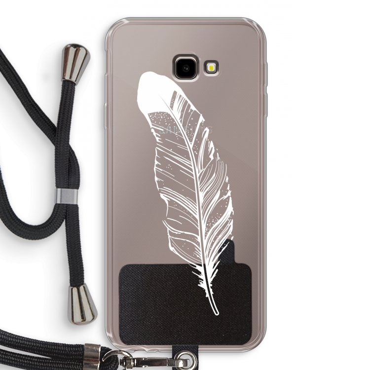 Pluim: Samsung Galaxy J4 Plus Transparant Hoesje met koord