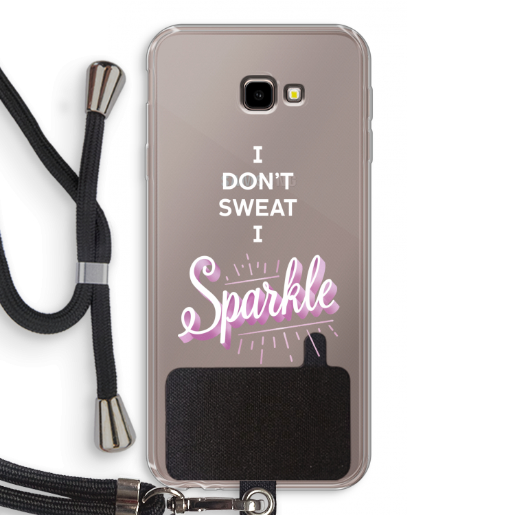 Sparkle quote: Samsung Galaxy J4 Plus Transparant Hoesje met koord