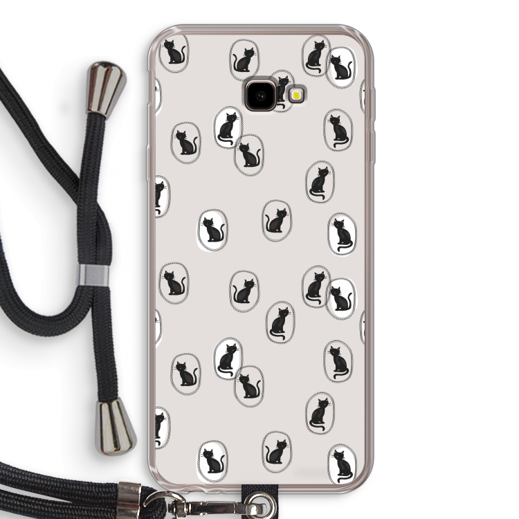Miauw: Samsung Galaxy J4 Plus Transparant Hoesje met koord