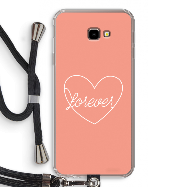Forever heart: Samsung Galaxy J4 Plus Transparant Hoesje met koord
