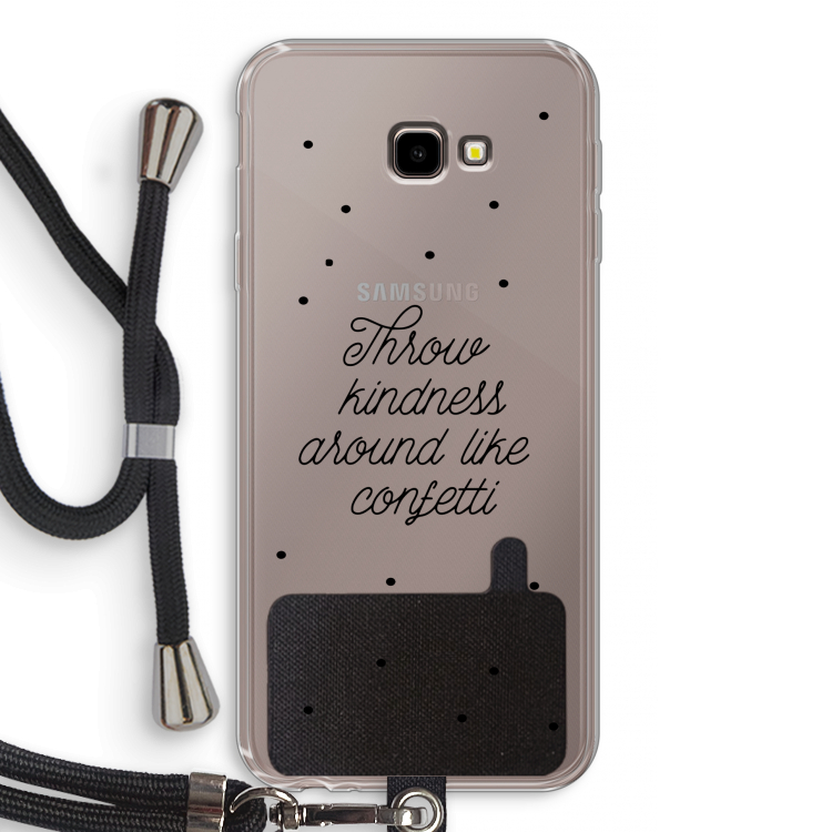 Confetti: Samsung Galaxy J4 Plus Transparant Hoesje met koord