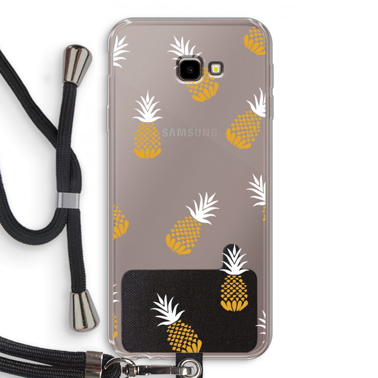 Ananasjes: Samsung Galaxy J4 Plus Transparant Hoesje met koord