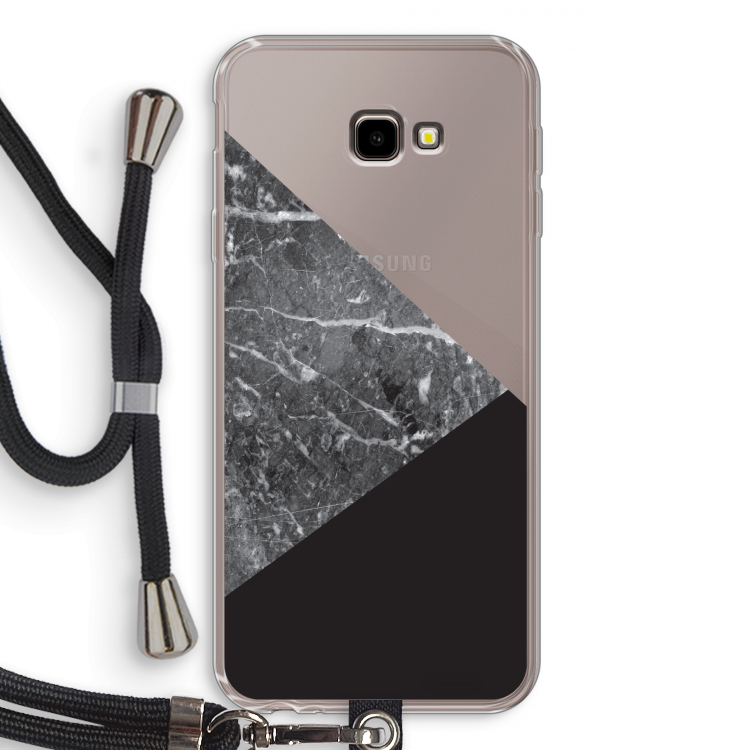 Combinatie marmer: Samsung Galaxy J4 Plus Transparant Hoesje met koord